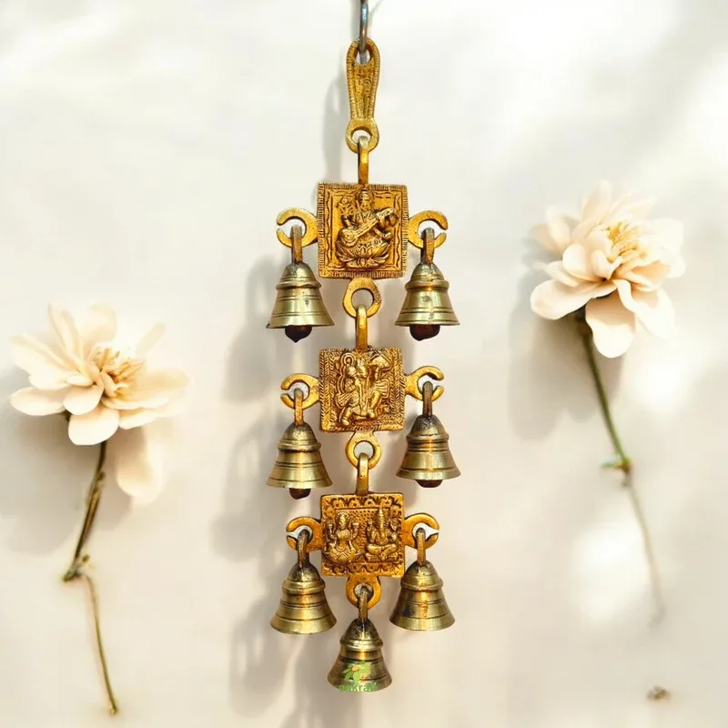 Aakrati Aakrati Decorative Wall Hanging Door Chime Brass Decorative Bell(Yellow, Pack of 1)