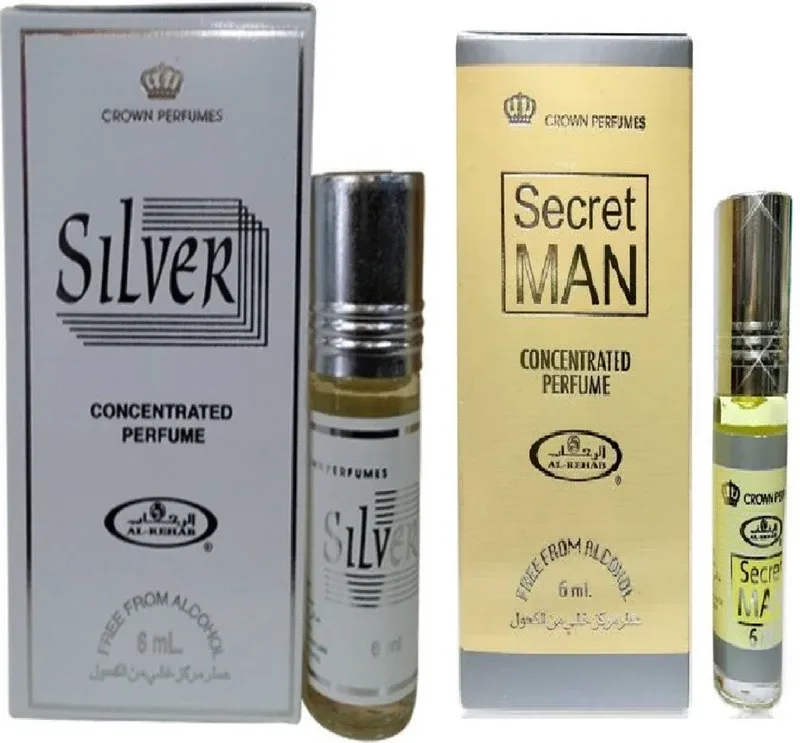 AL- REHAB Silver and Secret Man pack of 2 Floral Attar(Floral)