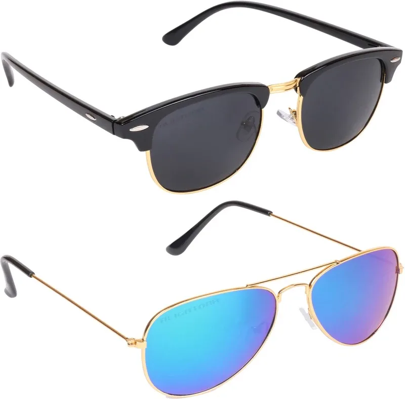 Aligatorr Aviator Sunglasses(For Boys & Girls, Blue, Black)