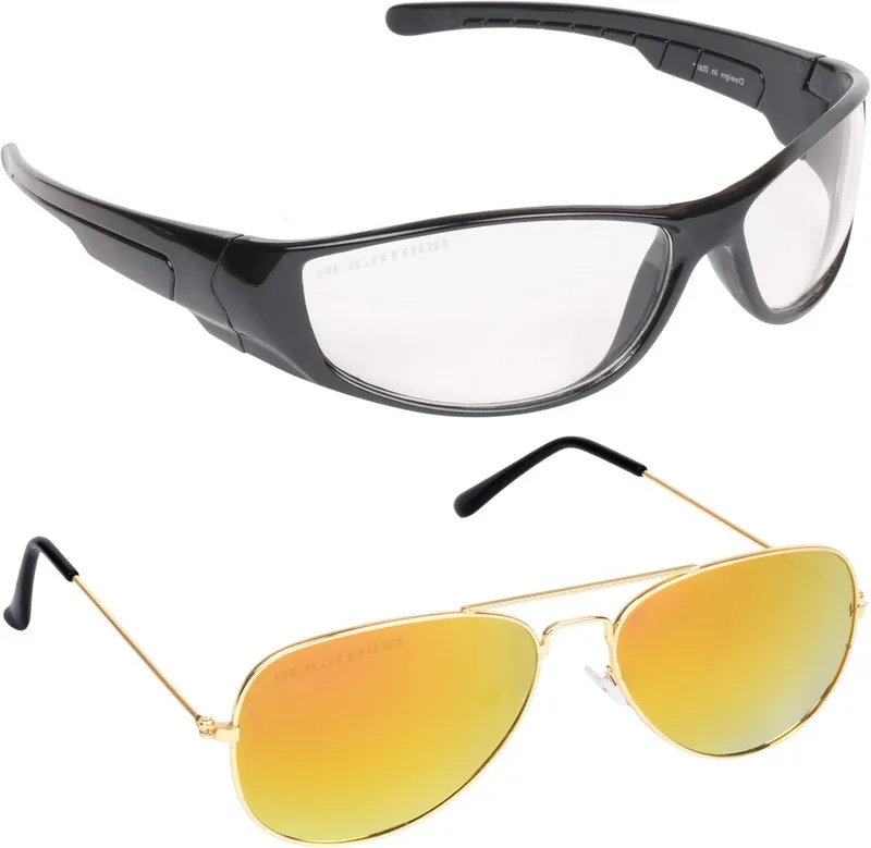 Aligatorr Aviator Sunglasses(For Men, Clear, Yellow)