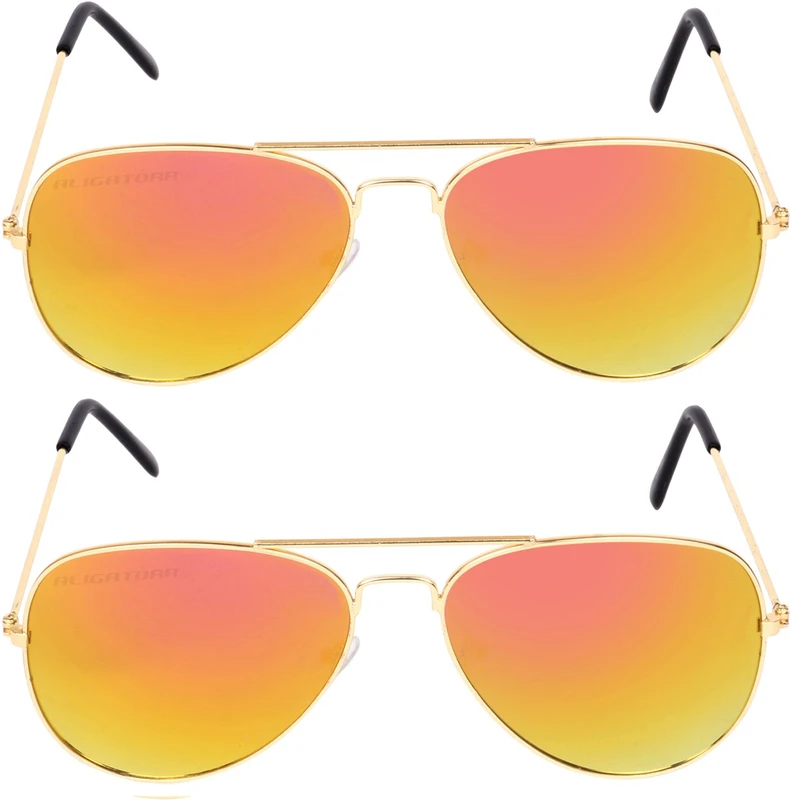 Aligatorr Aviator Sunglasses(For Men & Women, Golden)