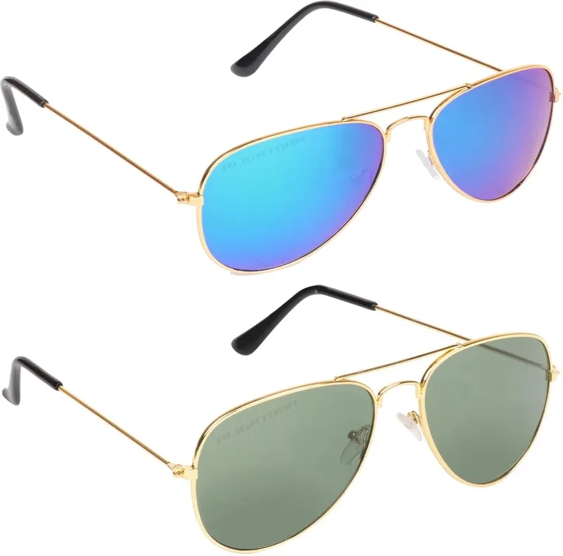 Aligatorr Aviator Sunglasses(For Men & Women, Multicolor)