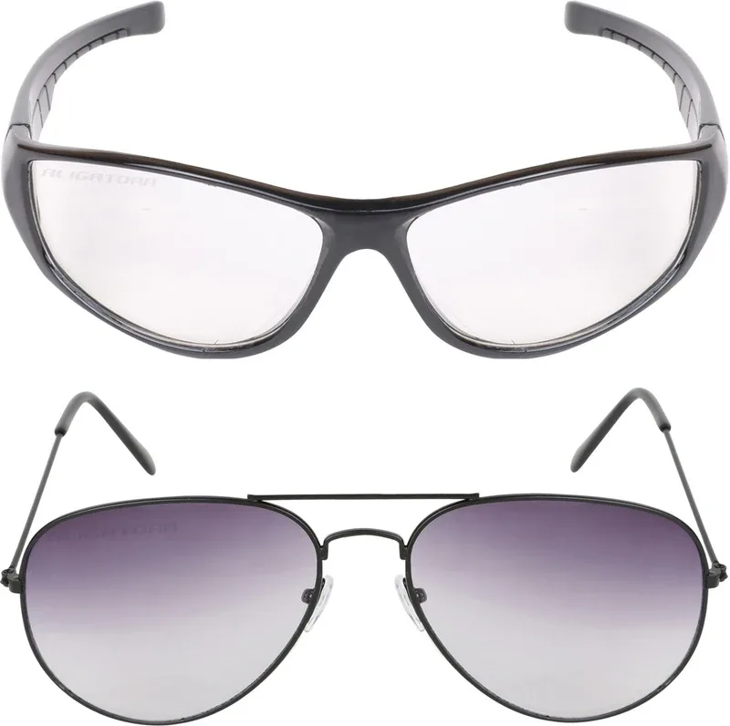 Aligatorr Retro Square Sunglasses(For Boys & Girls, Clear, Grey)