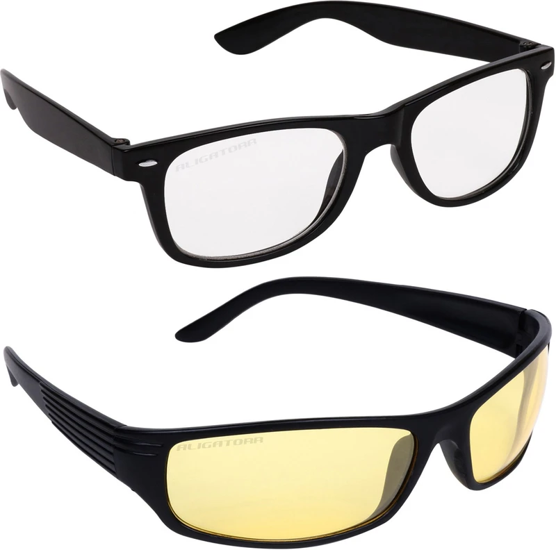 Aligatorr Retro Square Sunglasses(For Boys & Girls, Clear, Yellow)
