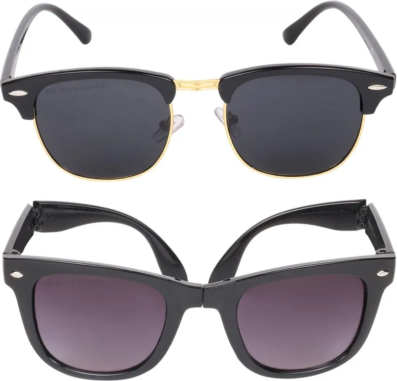 Aligatorr Spectacle  Sunglasses(For Men & Women, Black)