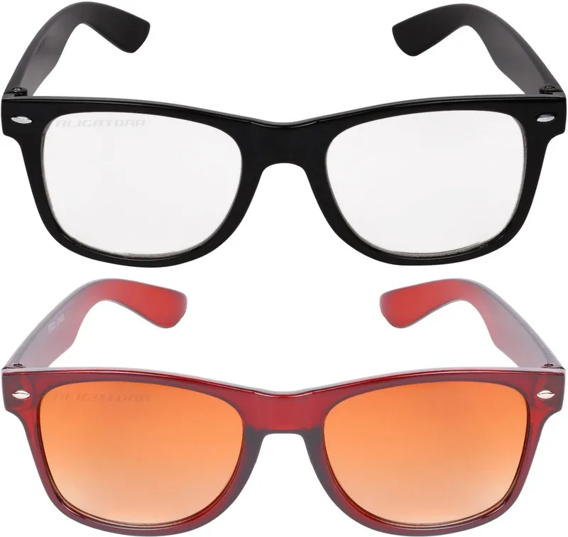 Aligatorr Wayfarer Sunglasses(For Boys & Girls, Clear, Golden)