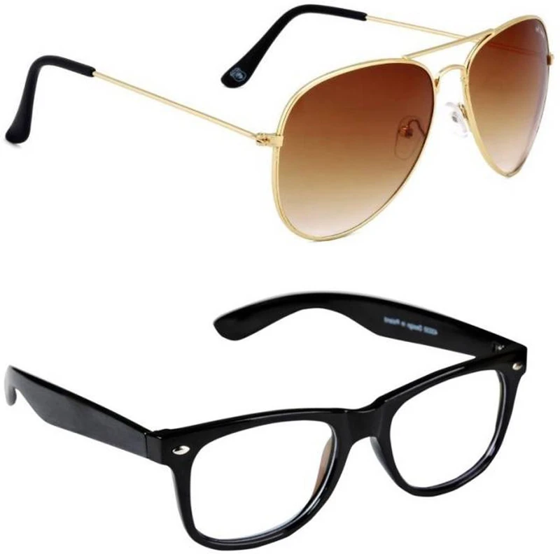 Aligatorr Wayfarer Sunglasses(For Men & Women, Clear, Brown)