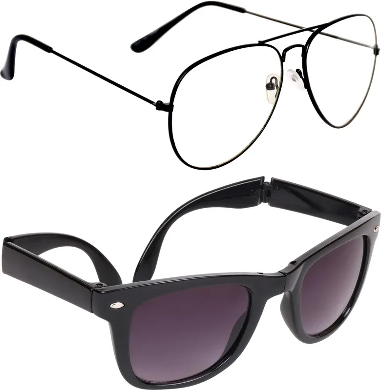 Aligatorr Wayfarer Sunglasses(For Men & Women, Clear, Grey)