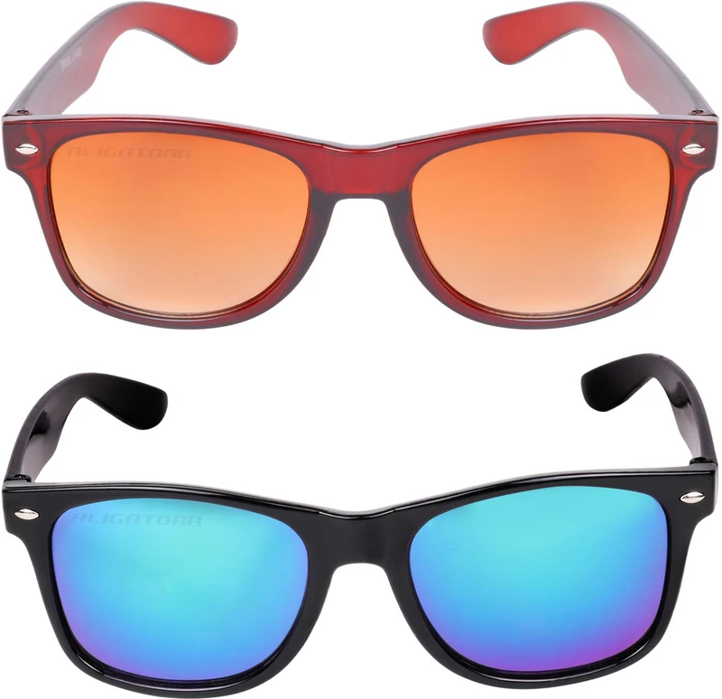 Aligatorr Wayfarer Sunglasses(For Men & Women, Golden, Blue)