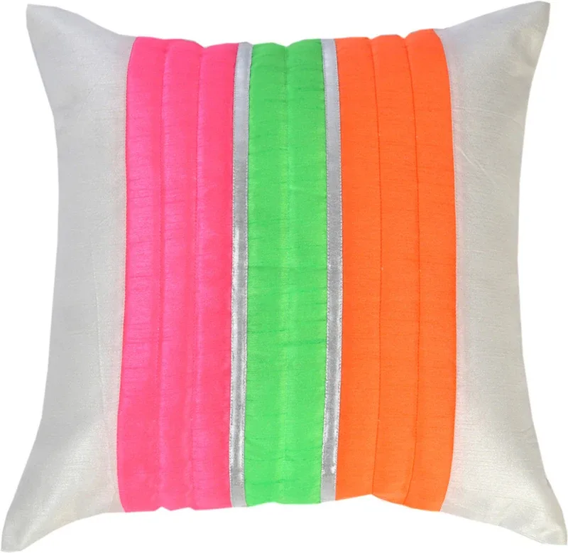 ANS Polycotton Cushions Cover(40 cm*40 cm, White)