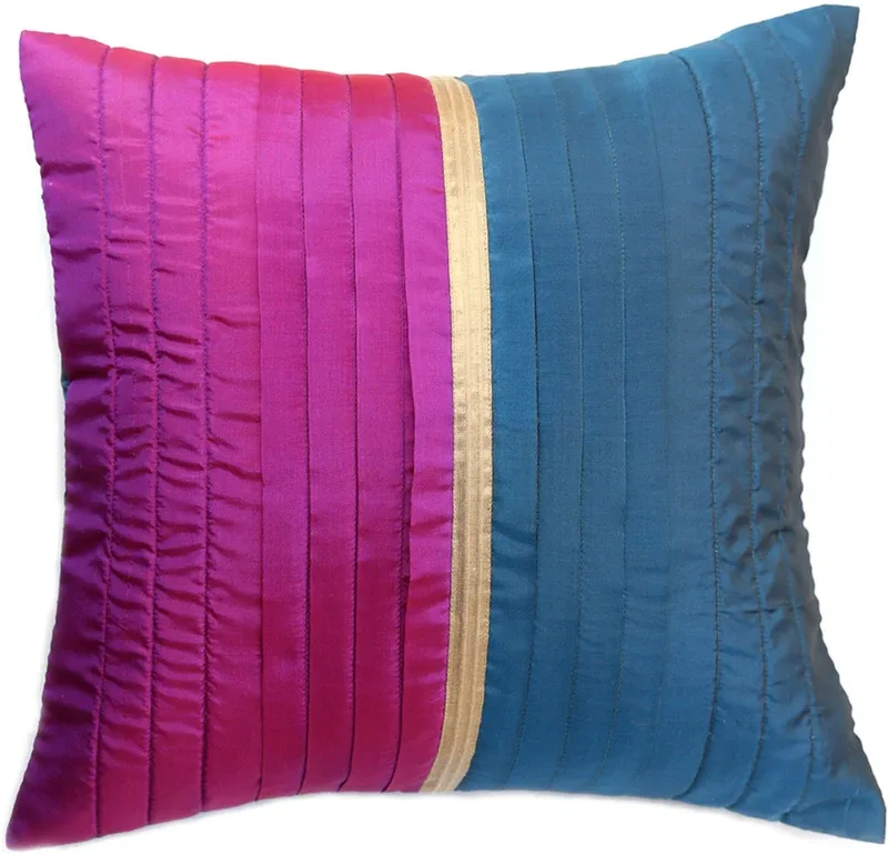 ANS Silk Cushions Cover(40 cm*40 cm, Blue)