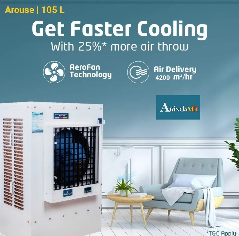 ARINDAMH 105 L Window Air Cooler(White, Black, Arouse Quick Cool)