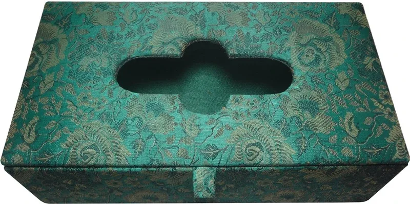 Avinash Handicrafts Silk 22.5x12.5 cm (Green) Vehicle Tissue Dispenser(Green)