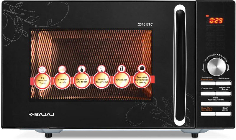 BAJAJ 23 L Convection & Grill Microwave Oven(2310 ETC, Black)