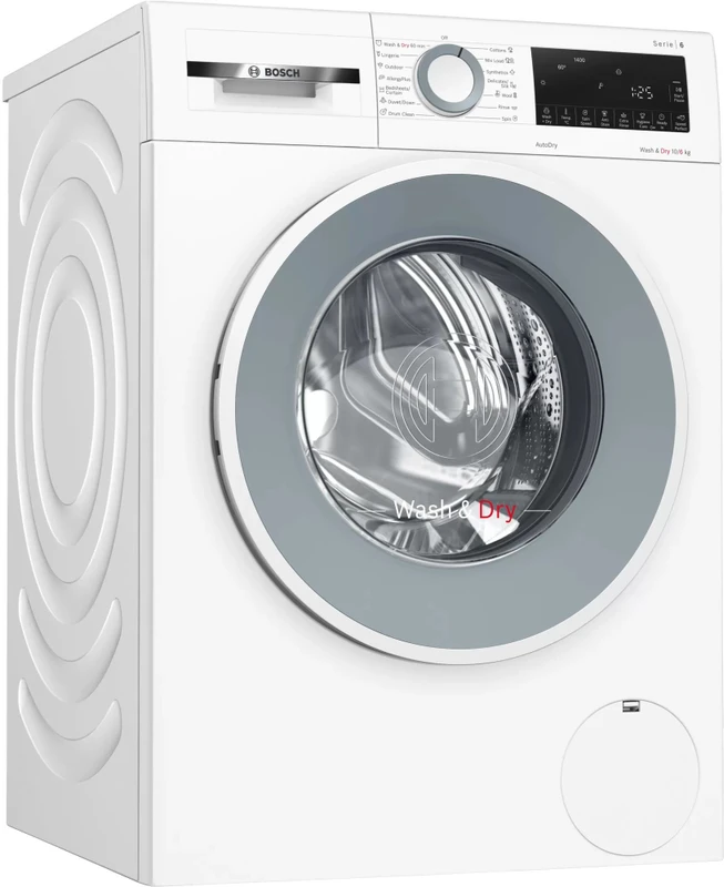 BOSCH 10/6 kg Washer with Dryer Inverter,1400RPM  Ready to Wear Clothes with In-built Heater White(WNA254U0IN)