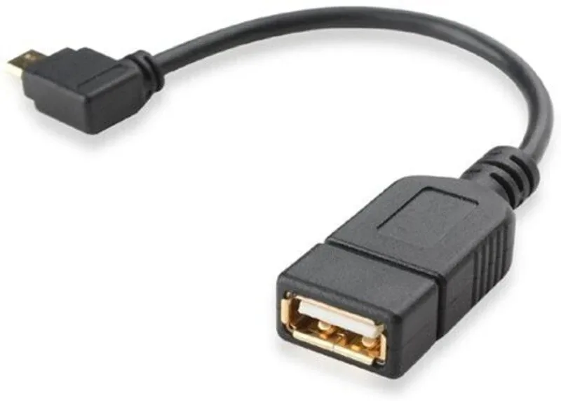 C&E TV-out Cable USB 2.0 Female to Stright Micro USB Male OTG Adapter(Black, For Mobile)