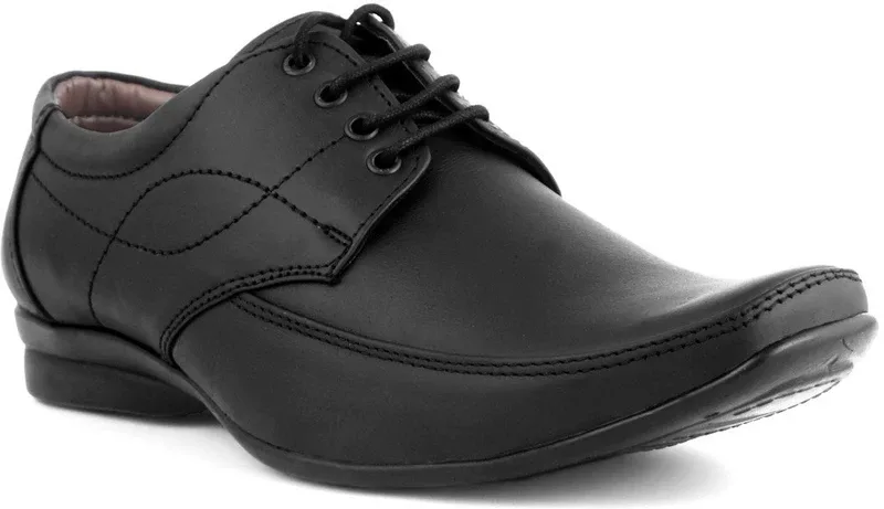 Candle Gold Geniun Lace Up Shoes For Men(Black , 7 UK/India)