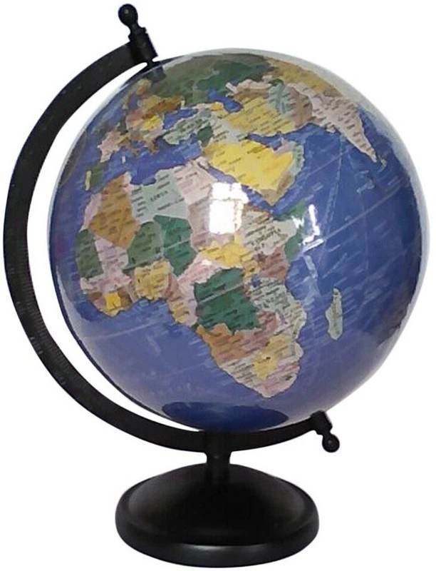 Cart4Craft Navy Blue Ocean Desk & Table Top Political World Globe(Medium Navy Blue)