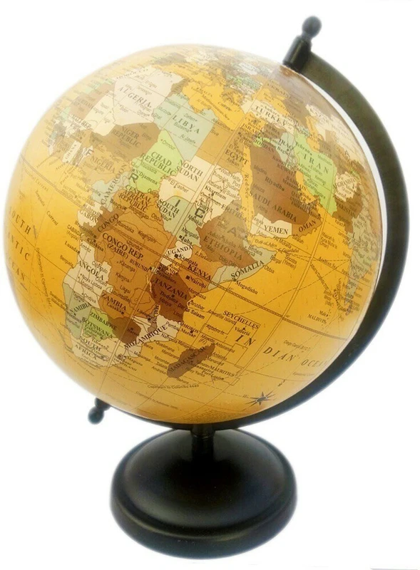 Cart4Craft Yellow ocean World Desk & Table Top Political World Globe(Medium Yellow)