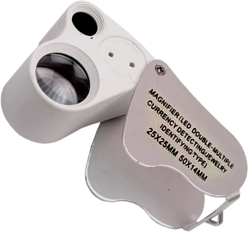 Classic 2 Led Folding 5X Jeweler's Loupe(White)