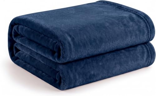 Cotton Bolls Textiles Cozy Plush AC Blanket for Single Bed, Lightweight All Season Blanket, Ultra Soft Blanket for AC Room, Mild Winter, Can Be Used as Bedsheet in Winter, 60x90 Inches, Navy Blue