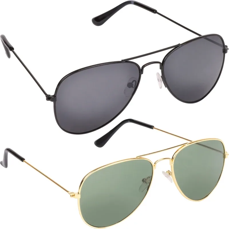CRIBA Aviator Sunglasses(For Men & Women, Black, Green)