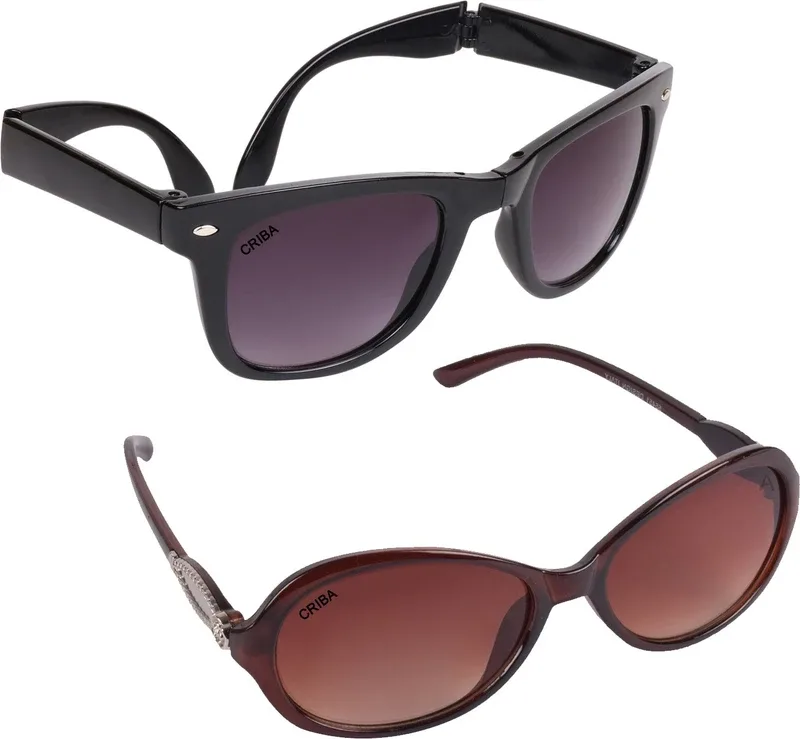 CRIBA Cat-eye Sunglasses(For Men & Women, Brown, Violet)