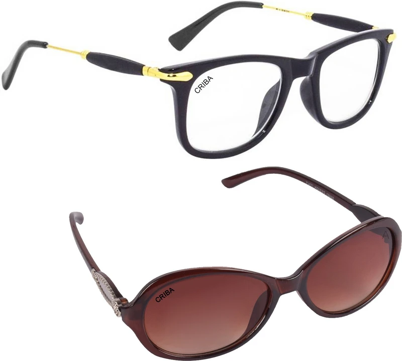 CRIBA Cat-eye Sunglasses(For Men & Women, Clear, Brown)