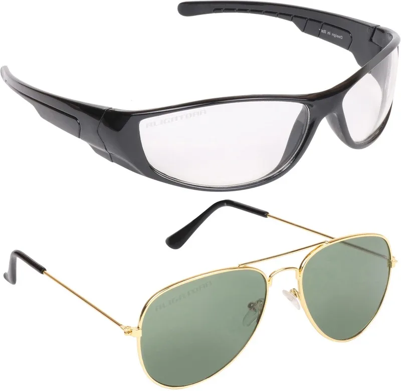CRIBA Retro Square Sunglasses(For Men & Women, Clear, Green)