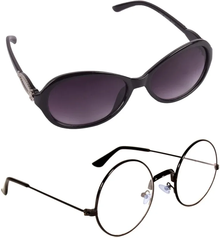 CRIBA Round Sunglasses(For Men & Women, Clear, Grey)