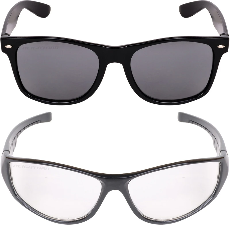 CRIBA Wayfarer Sunglasses(For Men & Women, Black, Clear)