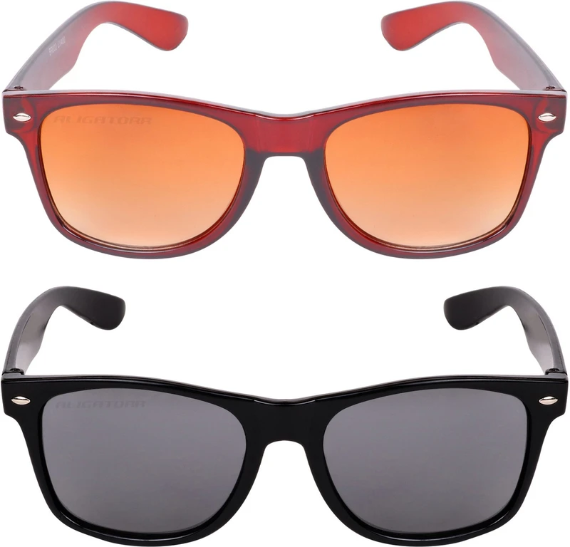 CRIBA Wayfarer Sunglasses(For Men & Women, Black, Golden)