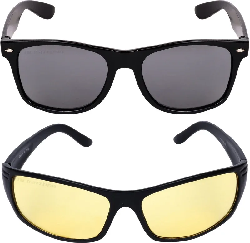 CRIBA Wayfarer Sunglasses(For Men & Women, Black, Yellow)