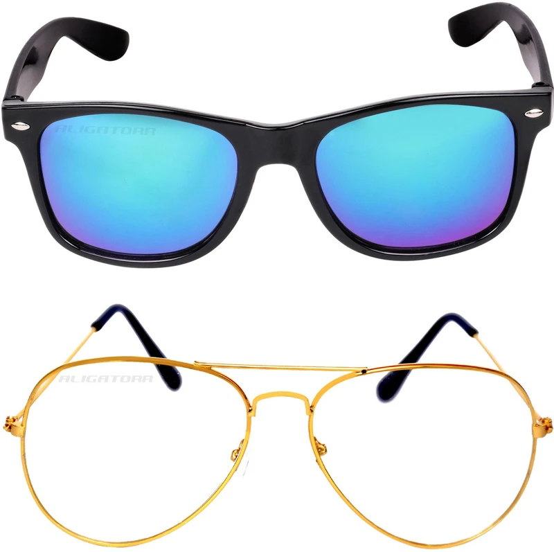 CRIBA Wayfarer Sunglasses(For Men & Women, Blue, Clear)