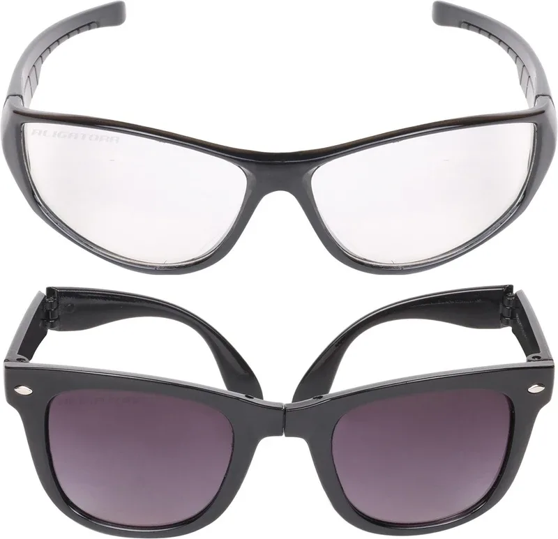 CRIBA Wayfarer Sunglasses(For Men & Women, Clear, Black)