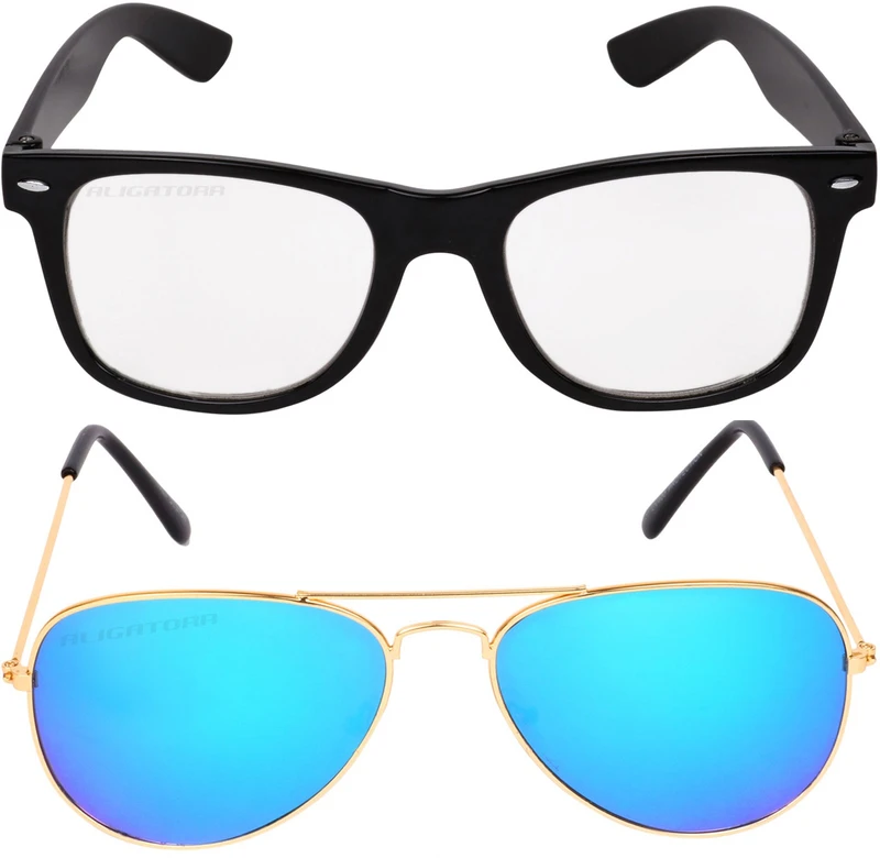 CRIBA Wayfarer Sunglasses(For Men & Women, Clear, Blue)