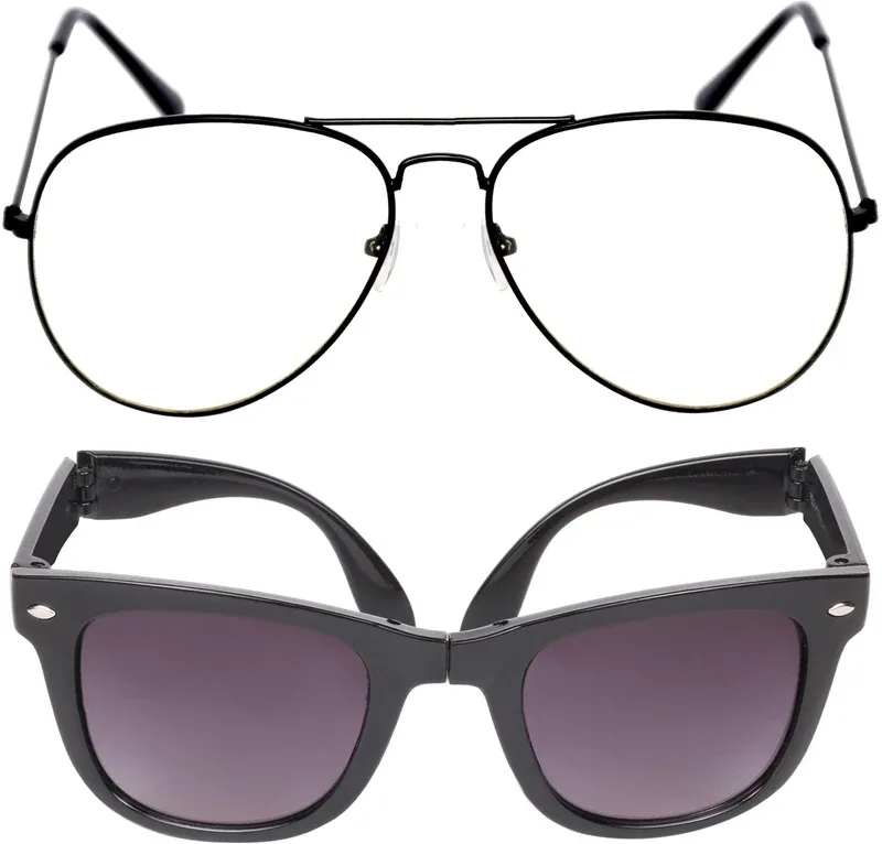 CRIBA Wayfarer Sunglasses(For Men & Women, Clear, Grey)
