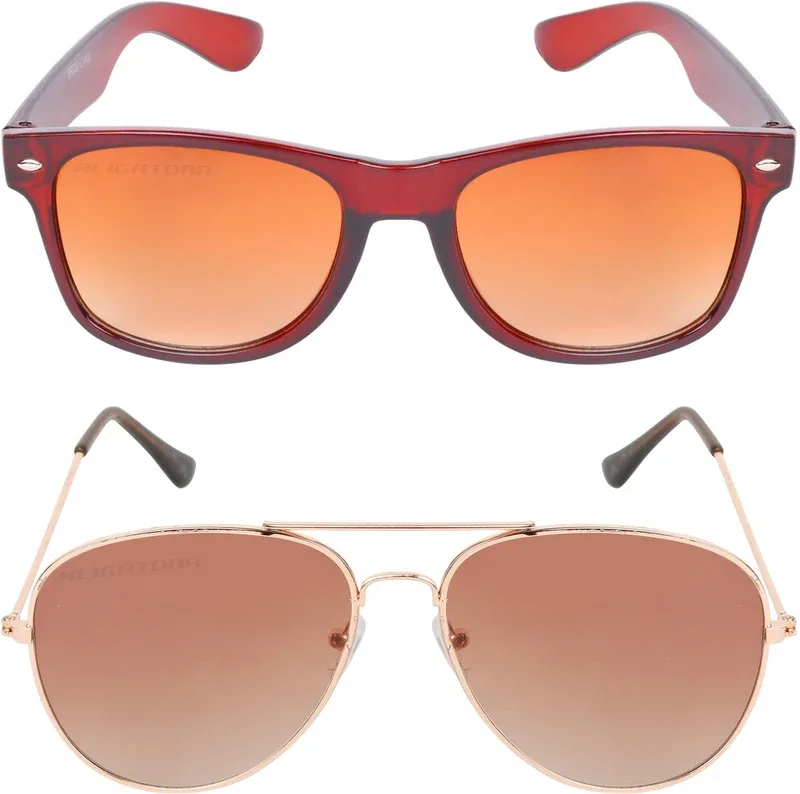 CRIBA Wayfarer Sunglasses(For Men & Women, Golden)