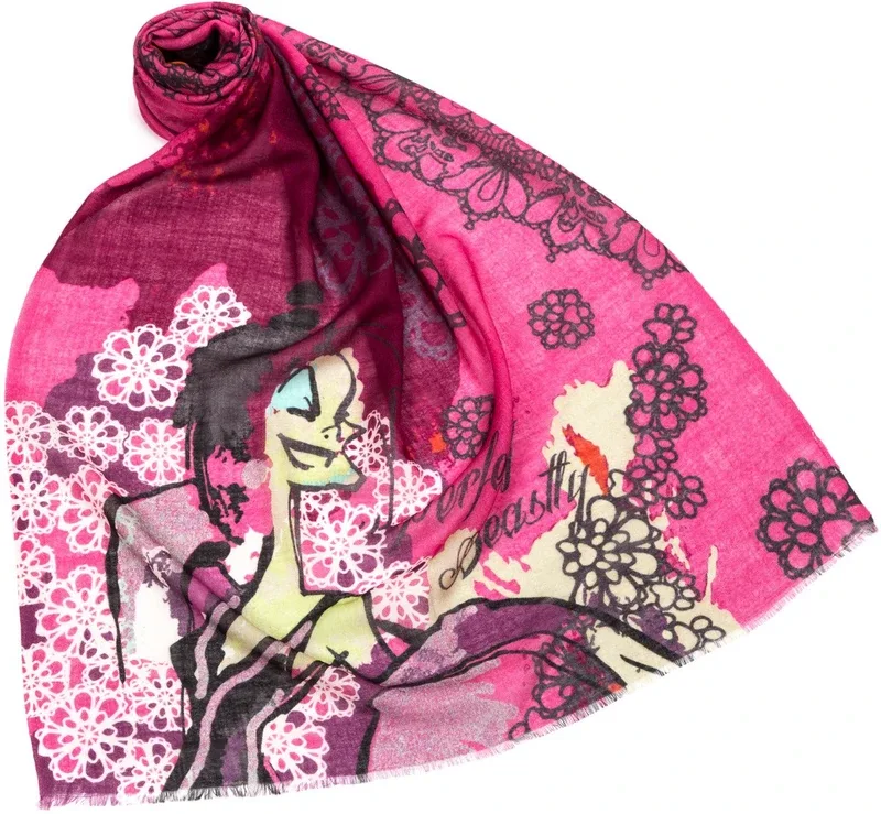 DISNEY Printed Cotton Blend Girls Scarf