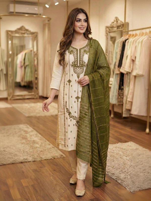 DSK STUDIO Women Kurta Pant Dupatta Set