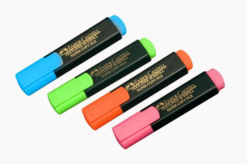 FABER-CASTELL Textliner(Set of 4, Pink, Green, Blue, Orange)