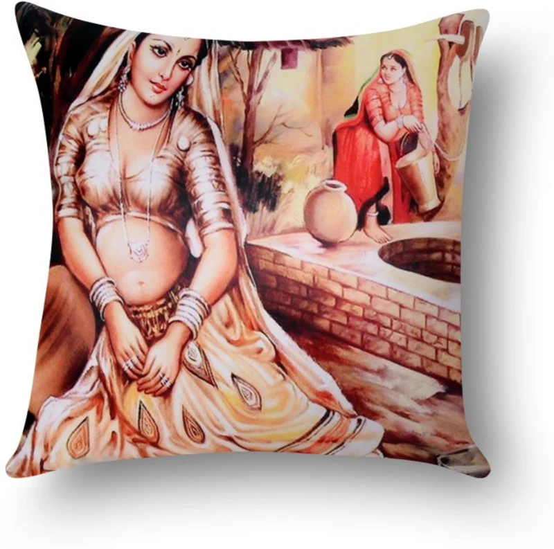 First Row Faux Silk Cushions Cover(40 cm, Multicolor)
