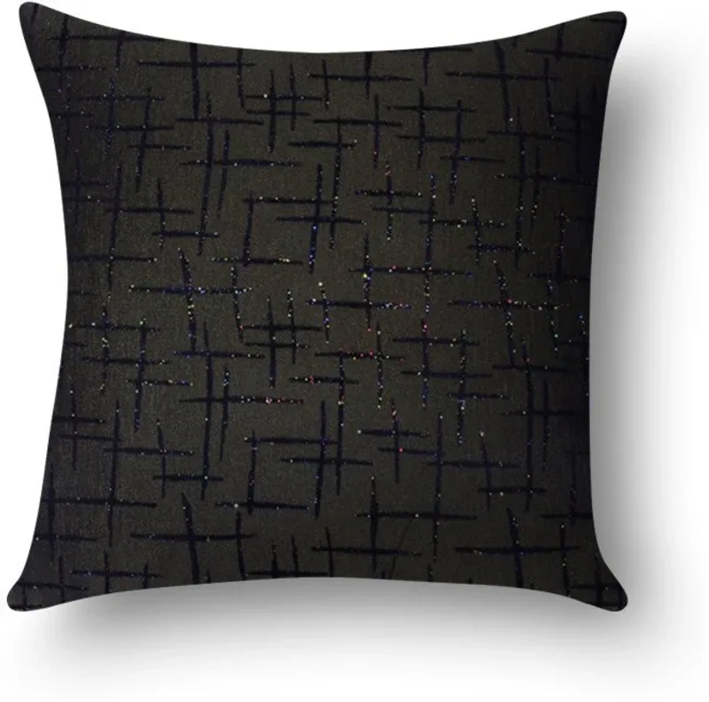 First Row Satin Cushions Cover(40 cm, Black)