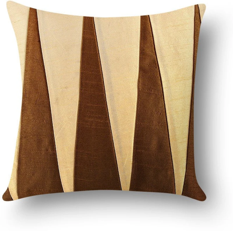 First Row Satin Cushions Cover(40 cm, Brown)