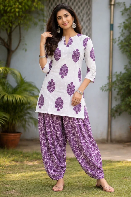 flamingo blue Women Kurta Patiala Set