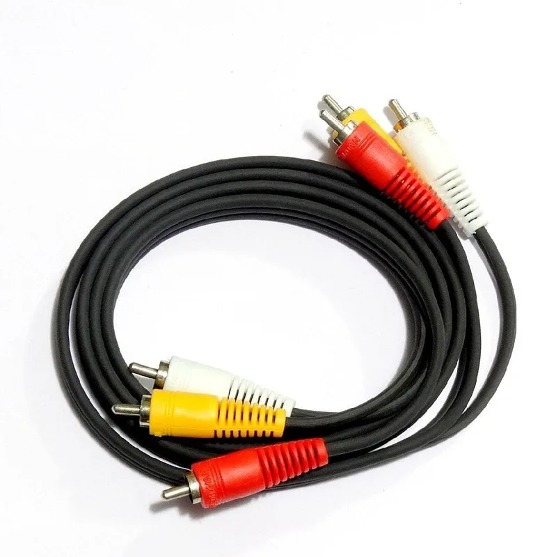 FOX RCA Audio Video Cable 3 m 3 RCA - 3 RCA Composite Audio Video AV Male to Male Cable for LCD LED TV DTH(3 MTR)(Compatible with Sound Video Systems, Black, One Cable, NA)