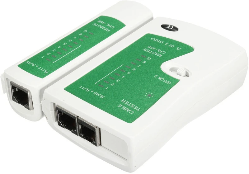 Frackson Original RJ45 and RJ11 LAN network Ethernet internet cable Tester RJ 45 Cat5 RJ 11 / 12 Network Cable Tester for RJ45 RJ11 RJ12 CAT5 CAT 6 UTP Network Interface Card(Green)