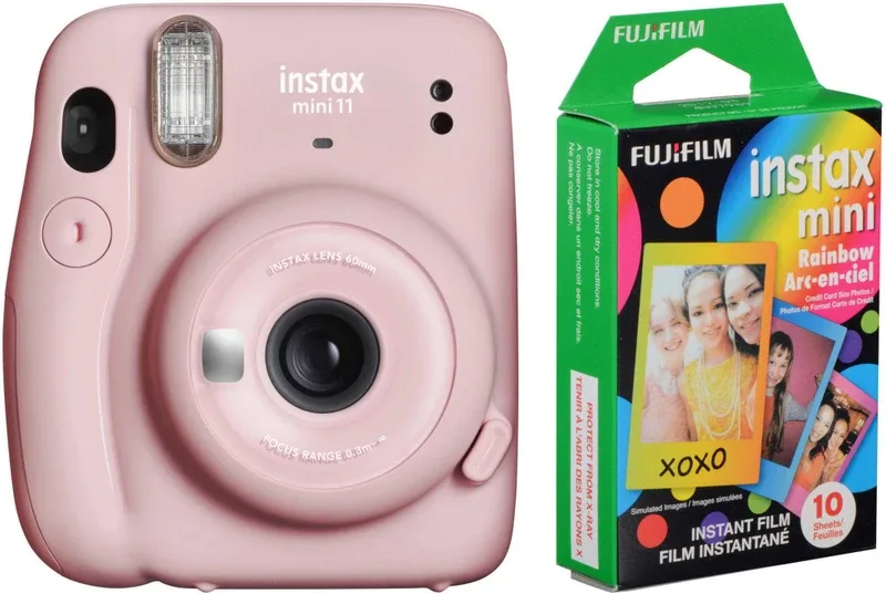 FUJIFILM Instax Mini 11 with Rainbow Instant Camera(Pink)