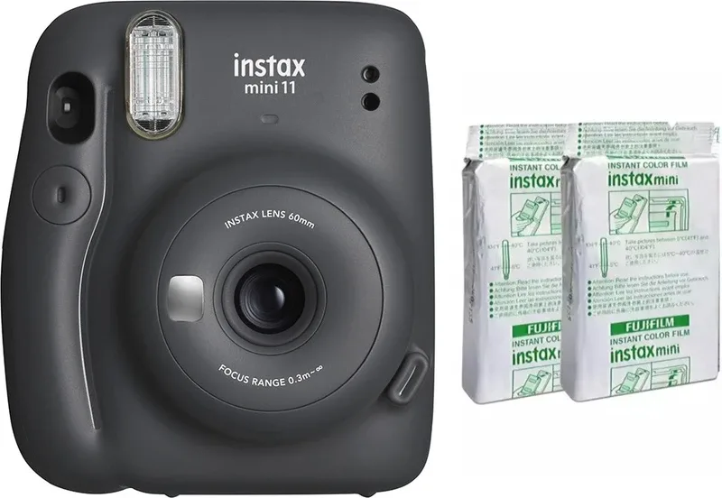 FUJIFILM Instax Mini 11 with Twin Pack Instant Camera(Grey)