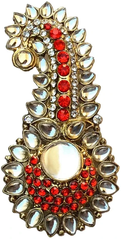 FURE Kundan Kilangi Brooch(Red)